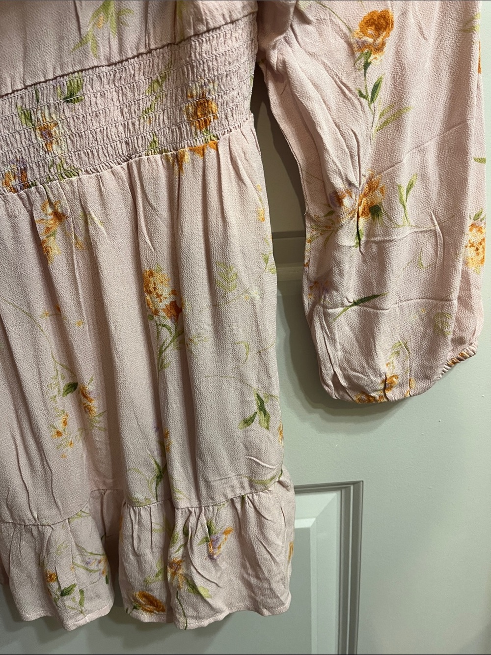 American Eagle Outfitters Blush Pink Floral Peasant Tunic - Picture 12 of 13